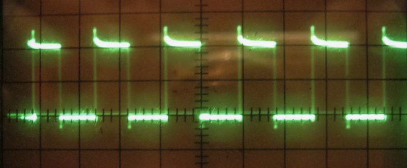 Осциллограмма в контрольной точке при настройке ионофона