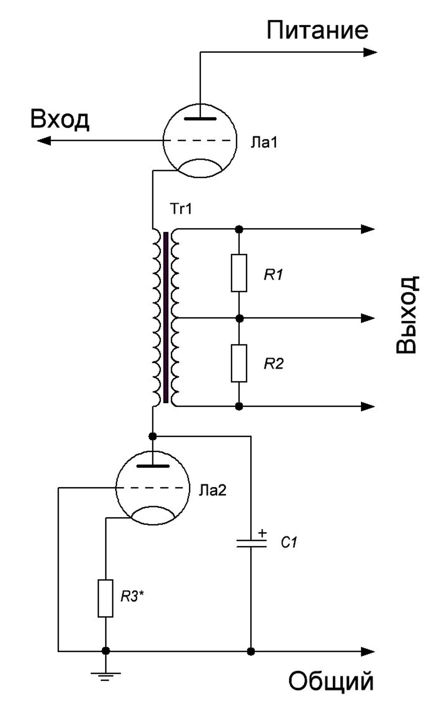 Схема электрическая принципиальная возможной модернизации усилителя